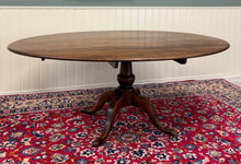 Load image into Gallery viewer, Antique English Country Oval Dining Table Farmhouse Pedestal Oak 1920s-30s