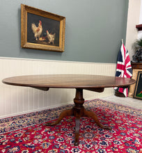 Load image into Gallery viewer, Antique English Country Oval Dining Table Farmhouse Pedestal Oak 1920s-30s