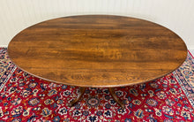 Load image into Gallery viewer, Antique English Country Oval Dining Table Farmhouse Pedestal Oak 1920s-30s