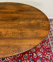 Load image into Gallery viewer, Antique English Country Oval Dining Table Farmhouse Pedestal Oak 1920s-30s