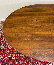 Load image into Gallery viewer, Antique English Country Oval Dining Table Farmhouse Pedestal Oak 1920s-30s
