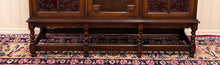 Load image into Gallery viewer, Antique English Jacobean Bookcase Bookshelf Cabinet Barley Twist Wavy Glass Oak