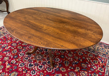 Load image into Gallery viewer, Antique English Country Oval Dining Table Farmhouse Pedestal Oak 1920s-30s