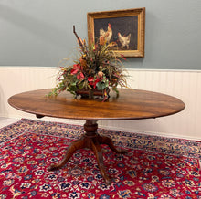 Load image into Gallery viewer, Antique English Country Oval Dining Table Farmhouse Pedestal Oak 1920s-30s