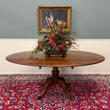 Load image into Gallery viewer, Antique English Country Oval Dining Table Farmhouse Pedestal Oak 1920s-30s