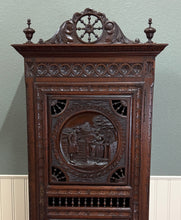 Load image into Gallery viewer, Antique French Breton Armoire Wardrobe Linen Cabinet Carved Chestnut 19th C