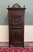 Load image into Gallery viewer, Antique French Breton Armoire Wardrobe Linen Cabinet Carved Chestnut 19th C