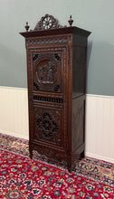 Load image into Gallery viewer, Antique French Breton Armoire Wardrobe Linen Cabinet Carved Chestnut 19th C