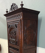 Load image into Gallery viewer, Antique French Breton Armoire Wardrobe Linen Cabinet Carved Chestnut 19th C