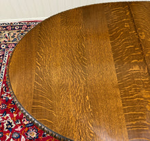 Load image into Gallery viewer, Antique English Butterfly Leaf Oval Carved Dining Table 118" Tiger Oak c1920-30s