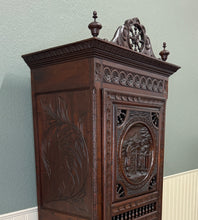 Load image into Gallery viewer, Antique French Breton Armoire Wardrobe Linen Cabinet Carved Chestnut 19th C