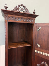 Load image into Gallery viewer, Antique French Breton Armoire Wardrobe Linen Cabinet Carved Chestnut 19th C