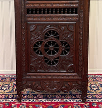 Load image into Gallery viewer, Antique French Breton Armoire Wardrobe Linen Cabinet Carved Chestnut 19th C