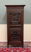 Load image into Gallery viewer, Antique French Breton Armoire Wardrobe Linen Cabinet Carved Chestnut 19th C