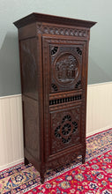 Load image into Gallery viewer, Antique French Breton Armoire Wardrobe Linen Cabinet Carved Chestnut 19th C