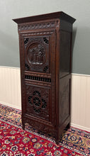 Load image into Gallery viewer, Antique French Breton Armoire Wardrobe Linen Cabinet Carved Chestnut 19th C
