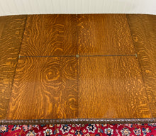 Load image into Gallery viewer, Antique English Butterfly Leaf Oval Carved Dining Table 118" Tiger Oak c1920-30s