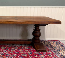 Load image into Gallery viewer, Antique French Country Farm Dining Table Farmhouse LARGE Trestle Base Oak 19th c