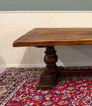 Load image into Gallery viewer, Antique French Country Farm Dining Table Farmhouse LARGE Trestle Base Oak 19th c