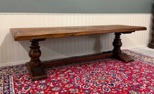 Load image into Gallery viewer, Antique French Country Farm Dining Table Farmhouse LARGE Trestle Base Oak 19th c