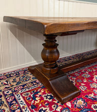 Load image into Gallery viewer, Antique French Country Farm Dining Table Farmhouse LARGE Trestle Base Oak 19th c