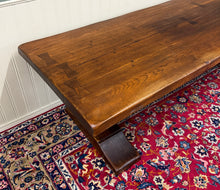 Load image into Gallery viewer, Antique French Country Farm Dining Table Farmhouse LARGE Trestle Base Oak 19th c