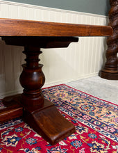 Load image into Gallery viewer, Antique French Country Farm Dining Table Farmhouse LARGE Trestle Base Oak 19th c