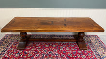 Load image into Gallery viewer, Antique French Country Farm Dining Table Farmhouse LARGE Trestle Base Oak 19th c