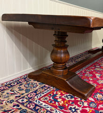 Load image into Gallery viewer, Antique French Country Farm Dining Table Farmhouse LARGE Trestle Base Oak 19th c