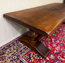 Load image into Gallery viewer, Antique French Country Farm Dining Table Farmhouse LARGE Trestle Base Oak 19th c