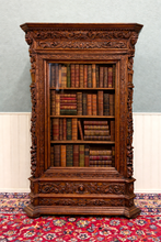 Load image into Gallery viewer, Antique French Renaissance Revival Bookcase Cabinet Side Doors Oak c. 1880s