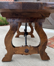 Load image into Gallery viewer, Antique Spanish Coffee Table Bench Catalan Baroque Walnut Iron Stretcher
