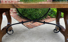 Load image into Gallery viewer, Antique Spanish Coffee Table Bench Catalan Baroque Walnut Iron Stretcher