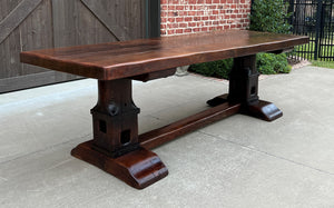 Antique French Monastery Dining Table Farmhouse Desk Conference Library Oak 94"