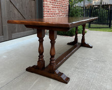 Load image into Gallery viewer, Antique English Farm Table Dining Library Table Desk Farmhouse Oak 84.5&quot; 19th C