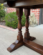 Load image into Gallery viewer, Antique English Farm Table Dining Library Table Desk Farmhouse Oak 84.5&quot; 19th C