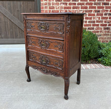 Load image into Gallery viewer, Antique French Chest of Drawers Louis XV Petite End Table Nightstand Oak Keys