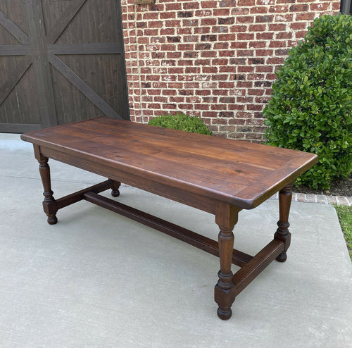 Antique French Country Farm Table Oak Farmhouse Desk Conference Library Table