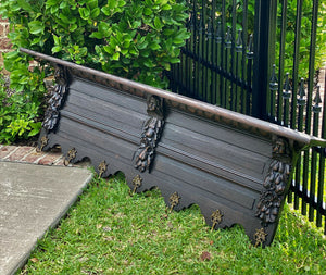 Antique French Wall Shelf Cherub Plate Rack Hat Coat Rack Copper Pot Rack 63"