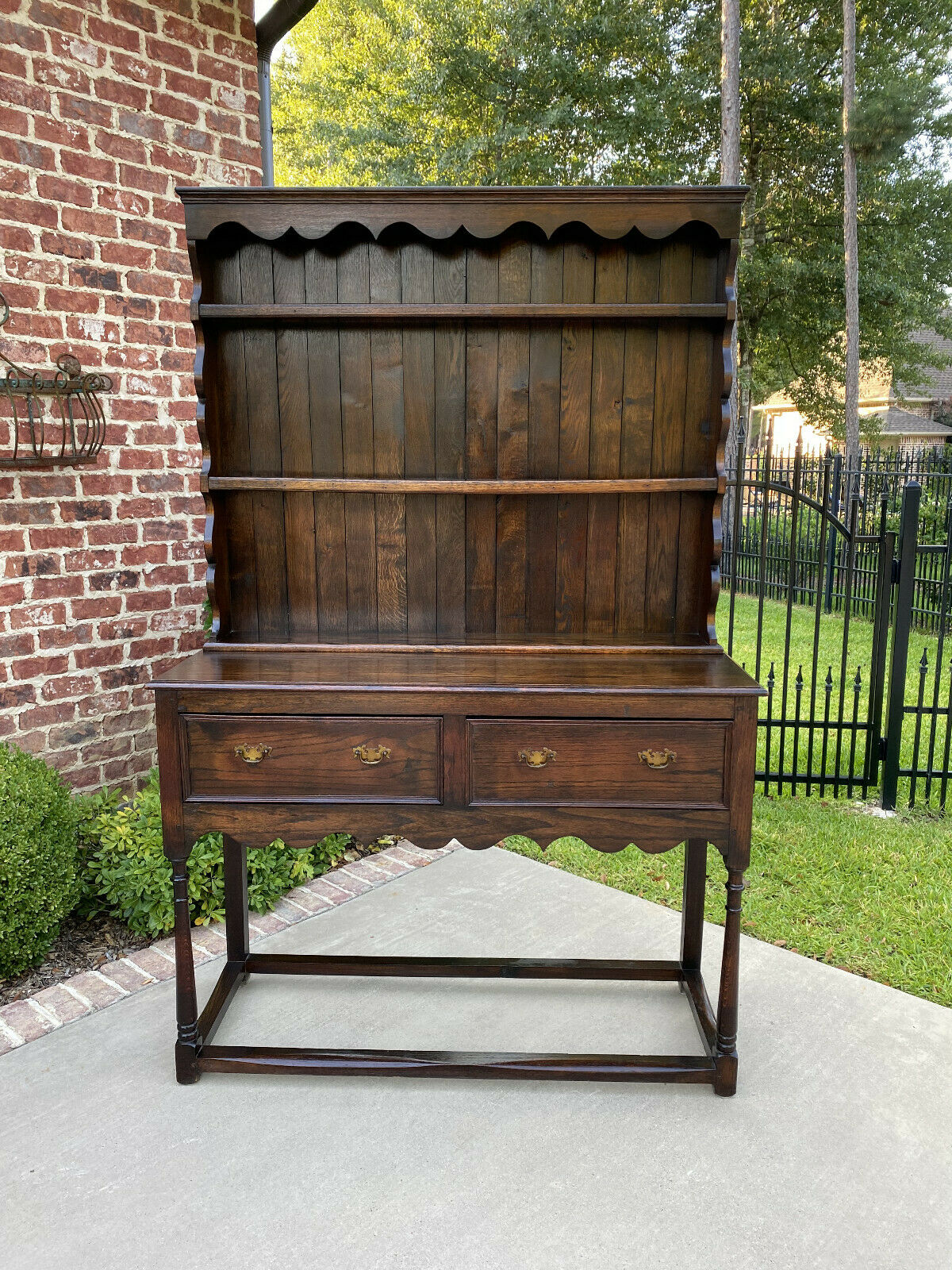 Antique English Jacobean PETITE Plate Welsh Dresser Sideboard Buffet S – europeancrossroadsantiques