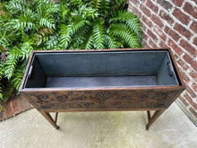 Load image into Gallery viewer, Antique English Carved Oak Planter Jardeniere Plant Stand Flower Box Cellarette