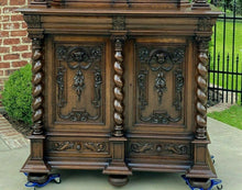 Load image into Gallery viewer, Antique French Oak BARLEY TWIST Bar Liquor Cabinet Buffet Renaissance Server