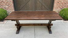 Load image into Gallery viewer, Antique French Farmhouse Table Desk Dining Monastery Table Oak Trestle Base