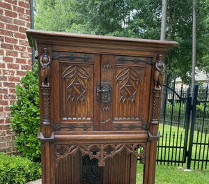 Antique French Cabinet Oak Vestry Sacristy Cabinet Bar Altar Wine Cabinet GOTHIC