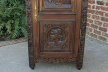 Load image into Gallery viewer, Antique French BRETON Cabinet Bookcase Cupboard Wardrobe Armoire Linen Petite