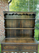 Load image into Gallery viewer, Antique English Jacobean PETITE Plate Welsh Dresser Sideboard Buffet Serve Oak