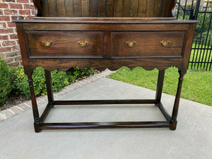 Antique English Jacobean PETITE Plate Welsh Dresser Sideboard Buffet Serve Oak