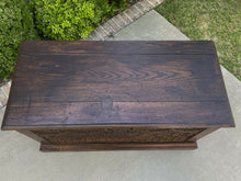 Load image into Gallery viewer, Antique French GOTHIC Coffer Chest Blanket Box Entry Table Trunk Oak 18th C