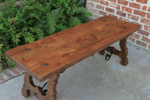 Load image into Gallery viewer, Antique Spanish Colonial Oak &amp; Iron Catalan Style Coffee Table Farmhouse Ranch