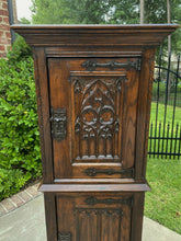 Load image into Gallery viewer, Antique French Vestry Cabinet Bar Sacristy Altar Wine Catholic GOTHIC Petite